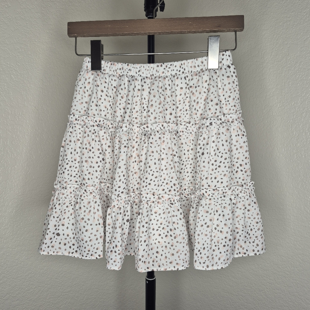 Princess Polly White and Brown Polka Dot Mini Skirt